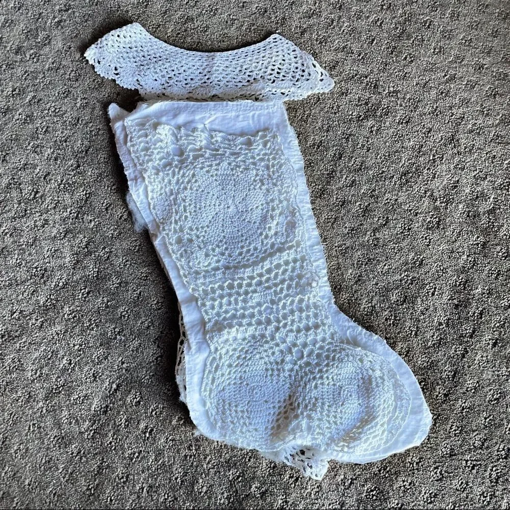 Hand Made Vintage Christmas Stocking Kit with Embroidery